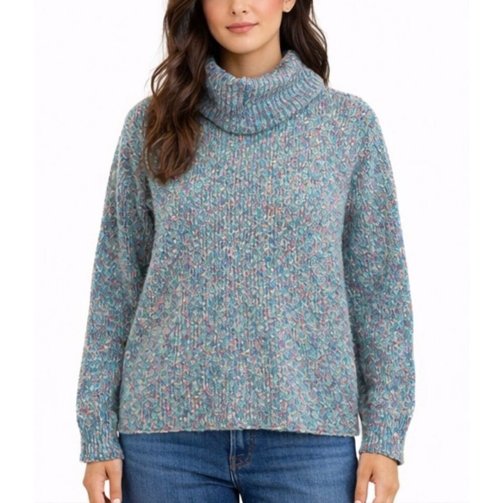 United Knitwear Wool speckled multicolor turtleneck sweater wool